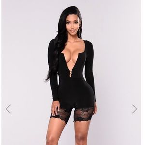 NEVER WORN! Black lace romper